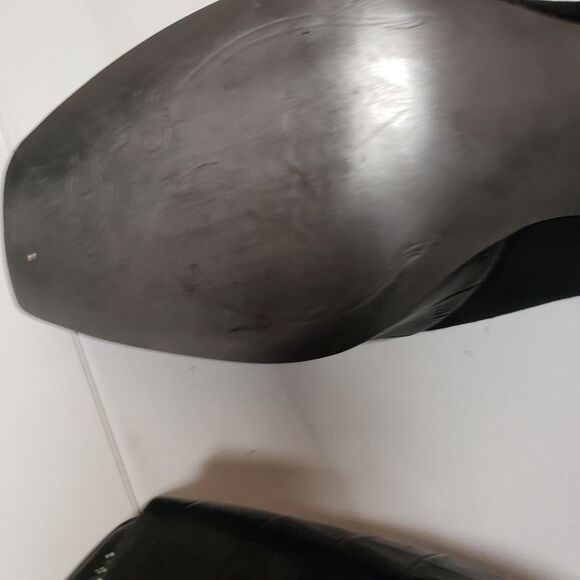 Tahari Women's Open Toe Black Suede Leather Croc Print Accent Heel Sz 10 PO Good - Picture 3 of 14